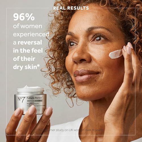 No7 Future Renew Damage Reversal Night Cream - Anti Aging Face Moisturizer - Infused with Peptide Technology to Reverse Visible Signs of Damage - Skin Barrier Repair for Dry Skin (1.69 Oz)
