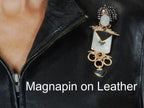 MagnaPin Magnetic Brooch Clasp – No-Pierce Pin Holder for Silk, Leather & Delicate Fabrics – Reusable Name Tag Fastener – Protects Garments from Pinholes