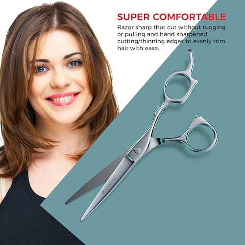 6.5" Hair Cutting Scissors for Professional, Barber & Hairdresser - Extremely Sharp Hair Shears for Cutting, Trimming, Grooming, Precision - Right Hand Hair Scissors for Men, Women, Adults.