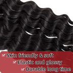 YXCHERISHAIR 8 Packs Boho Hair For Braiding Curly Braiding Hair for Boho Braids Ombre Deep Wave Bohemian Hair Extensions No Weft (1B, 14inch)