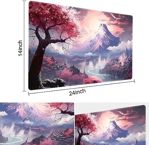 MTG Playmat Size 24x14in Free Storage Bags Non-Slip Backing, Ideal for Card Game Enthusiasts TCG Playmat (Sakura Kasumi-No Deck)