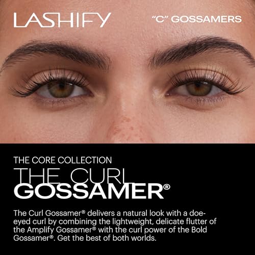 Lashify Curl 14mm Gossamer Eyelash Extensions Refill in Ombre Green, Easy DIY False Lashes for a Natural Look