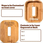 Summidate Customized Name Large Wooden Piggy Bank for Kids Boys Girls Alphabets Letter A-Z Coins Bills Money Change Bank Box Initial on Clear Cover (Laser Engraved) (Alphabet-O, Personalized-9")