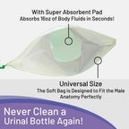 Disposable Male Urinal Bag Carebag Pee Bag Medical Grade with Super Absorbent Pad, 20 Count – Travel Urinal for Men – 20 Bedside Urinal Bottle Bags – Leak-Resistant