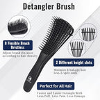 Hair Brush Set, Includes Detangling Brush, Classic 9 Row Brush, Wide Tooth Comb Brush, Hair Spray Bottle - For Women Men Kids Curly Hair