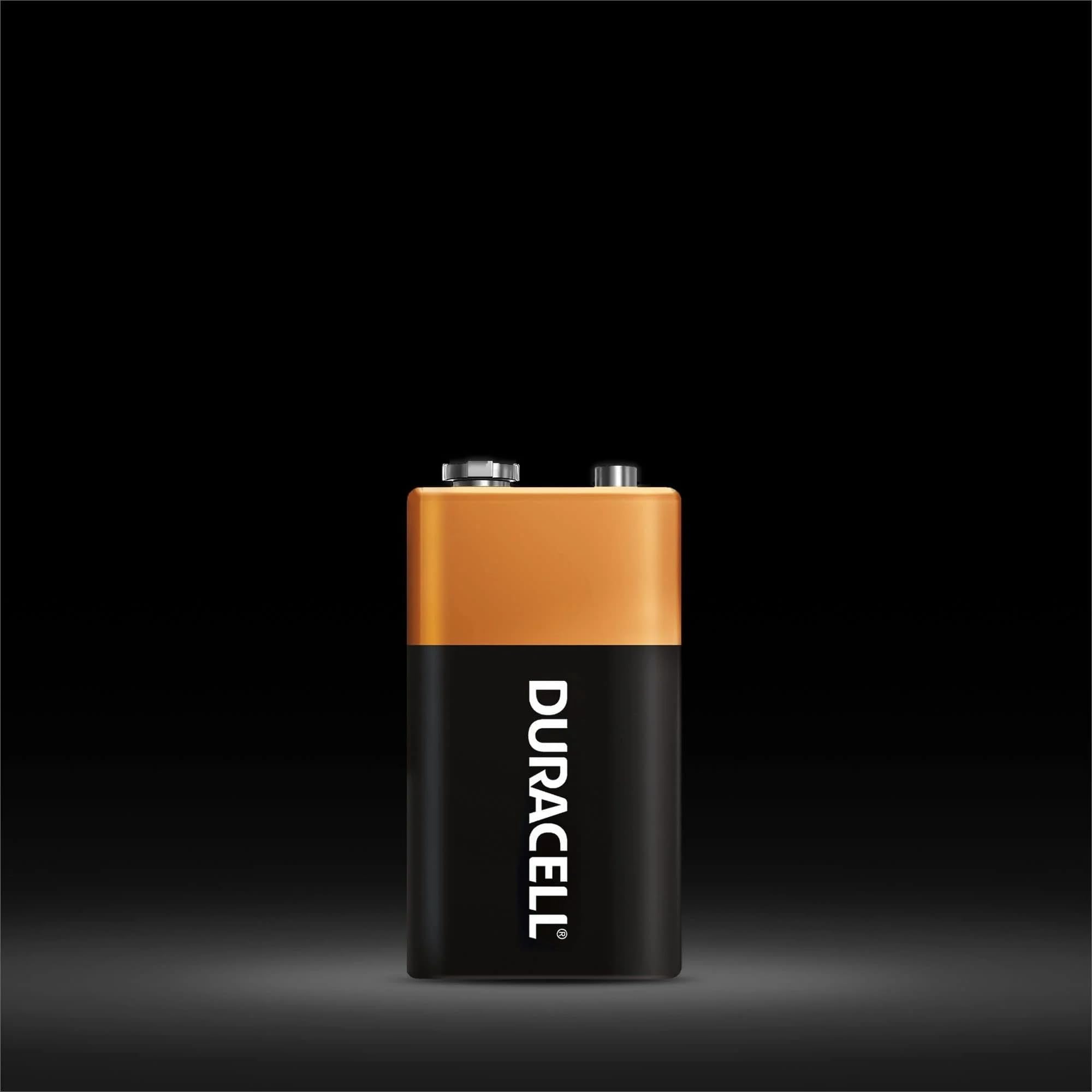 DURACELL Coppertop 9V Battery, 9-Volt with Long-Lasting Power, All-Purpose Alkaline 9V Battery for Household, Business, and Office Devices!