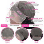 Loose Deep Wig Lace Front Wigs Human Hair Wigs for Black Women 13x4 HD Transparent Lace Frontal Wigs Human Hair Pre Plucked 200% Density Loose Deep Glueless Wigs Natural Black Color 26 inch