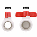 2Pcs 1-1/2" PVC Ball Valve Water Pipe Shut-off Valve Socket with Red T-Handle for Cold Water Supply lines, Irrigation Pipe fitting System(Socket x Socket), Schedule 40