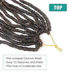 Faux Locs Crochet Hair 14 Inch Pre Looped Goddess Locs Crochet Hair 8 Packs Short Soft Faux Locs Crochet Hair Deep Wave Crochet Hair with Curly Ends Hair Extensions (14 Inch/Pack of 8, T27)