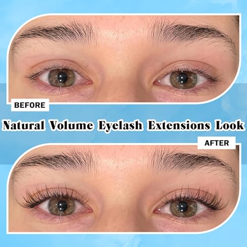 Lash Clusters Kit Natural DIY Eyelash Extension Kit Wispy Individual Lashes Extension CC Curl 9-11MM Lash Bond and Seal Tweezers for Beginner by Newcally