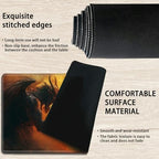 Playmats for Magic: The Gathering MTG Card Game Mat Plus 50 Pcs Card Sleeves, 24 x 14 inch TCG Mat with Stitched Edge for Commander Deck Duskmourn Board Game, Jesus Christ Fight The Devil