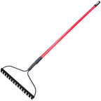Bully Tools Bow Rake 16" Tines, Heavy Duty Steel Garden Rake for Leaves