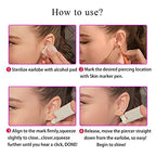 2PCS Disposable Ear Piercing Kit Ear Piercing Gun Self Use Ear Piercings Kit Cartilage Piercing Gun with Hypoallergenic Earrings(3mm,Silver)