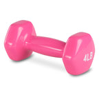 Amazon Basics Vinyl Coated Dumbbell Hand Weights, 4 Pounds, Pair, Pink