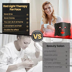 Red Light Therapy for Face, Enhance LED Face Mask Light Therapy for Acne, Wrinkles & Skin Rejuvenation, 3 Light Modes & Timing Settings, Eye Protection, Portable LED Face Mask Home Skincare
