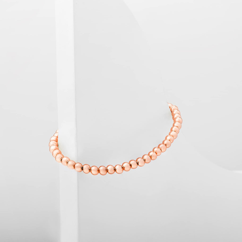 PAVOI Ball Beaded Bracelet for Women, 14K Gold Plated, Rose Gold