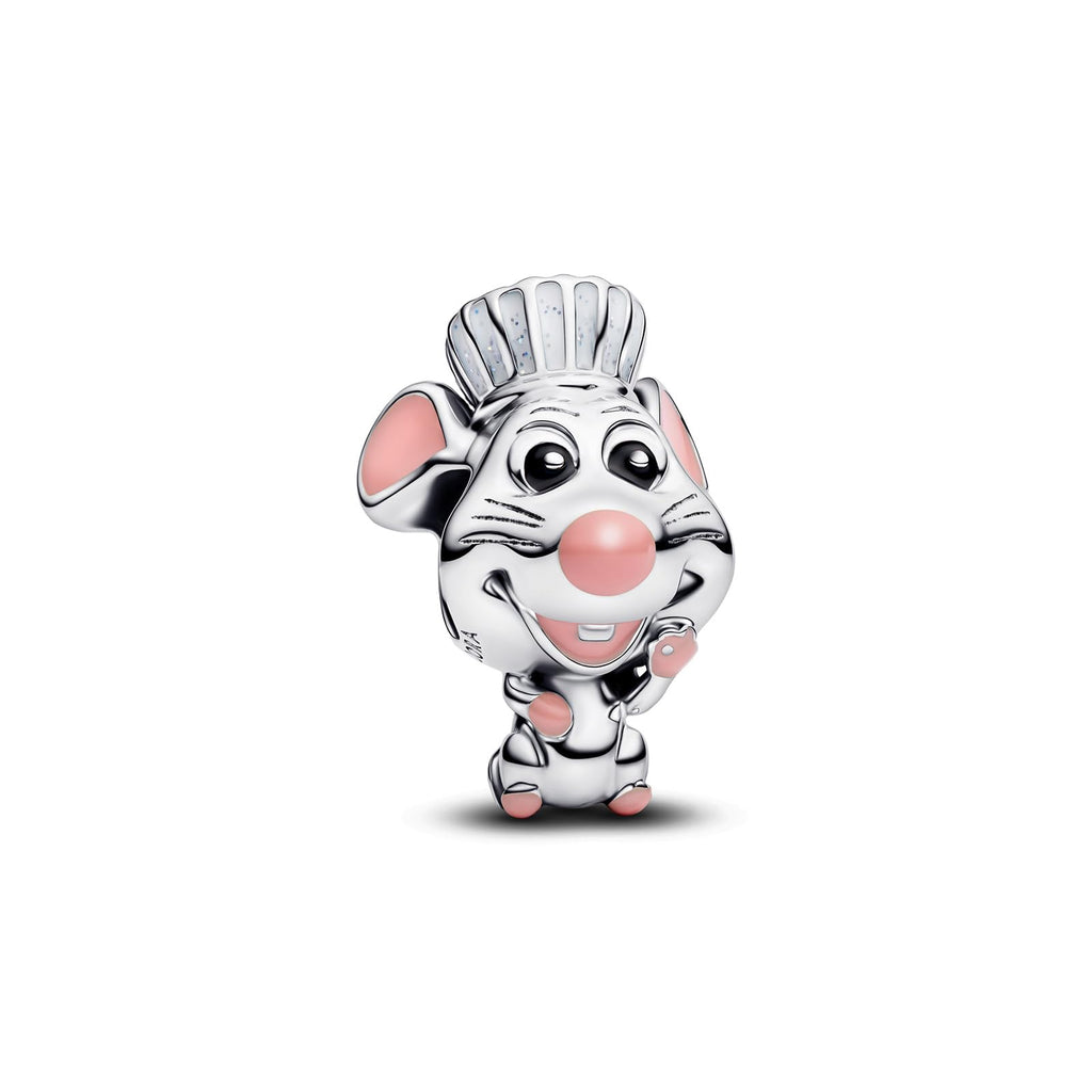 MITSOKU 925 Sterling Silver Chef Mouse Dangle Charm | Cute Cartoon Bead Fits European Snake Chain Bracelets | Movie Fans Jewelry Gift