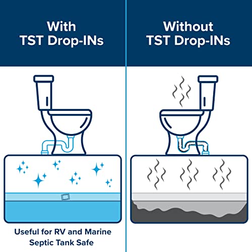 Camco TST MAX Camper/RV Toilet Treatment Drop-INs | Control Unwanted Odors and Break Down Waste and Tissue | Safe Septic Tank Treatment | Orange Scent | 30-Pack (41183)