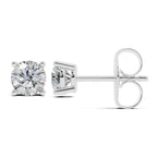 Belacqua 1/2 Carat Round Lab Grown Diamond Stud Earrings in 14K White Gold
