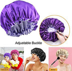 Satin Bonnet Silk Bonnet Hair Bonnet for Sleeping Bonnets for Black Women - 5pcs Large Adjustable Bonnet for Curly Hair