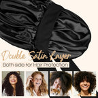 YANIBEST Satin Bonnet Silk Bonnet for Sleeping Double Layer Ajustable Satin Bonnet for Women Men for Curly Natural Hair with Tie Band