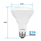 LUXRITE 12-Pack BR30 LED Bulb, 65W Equivalent, 3500K Natural White, Dimmable, 650 Lumens, LED Flood Light Bulbs, 8.5W, Energy Star, E26 Medium Base, Damp Rated, Indoor/Outdoor - Living Room, Kitchen