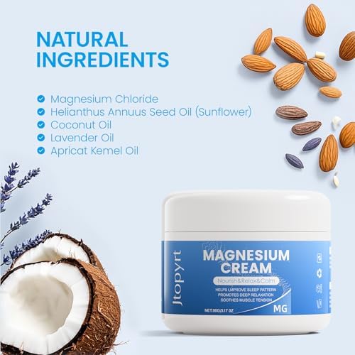 Magnesium Cream for Sleep: Magnesium Lotion Easily Absorbed by Muscles Long Lasting Moisturizing 90g/3.17oz