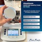 Aluminum Sample Pans for Moisture Analyzer (50 Pack) 90mm Round Lab Trays, Disposable Weighing Dishes, Foil Pan, Weight Scale Tray, Laboratory Balance Dish Plate, Moisture Tester Supplies - Pure Ponta