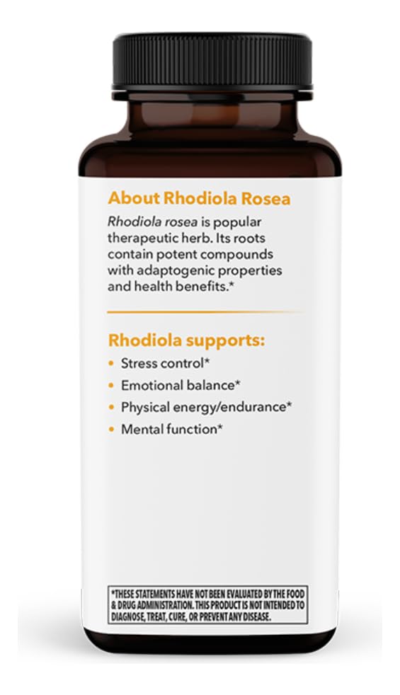 LifeSeasons Rhodiola Root 600mg per 2 Capsules – Adaptogenic Supplement for Natural Energy Mental Clarity Mood Balance Stress Support – 60 Vegan Capsules, Non‑GMO, Gluten‑Free