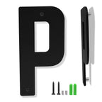 28 Inch Black Aluminum Letters, Floating House Address Numbers for Outside, Modern Metal Door Numbers Letters, Metal House Address Letter and Number for Home Office Apartment (P)