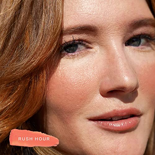 Tower 28 Beauty BeachPlease Cream Blush for Cheeks and Lips - Multi-Purpose Lip and Cheek Tint in Sun-Kissed Peach Blush - for Sensitive Skin – Color RUSH HOUR, Luminous Finish