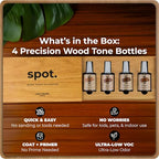 Light Brown Wood Stain Repair Kit, Brush-On Touch-Up Stain Bottles, Golden Oak, Early America, Cherry, Red Oak, Interior and Exterior Wood, 4 fl oz Total by spot.