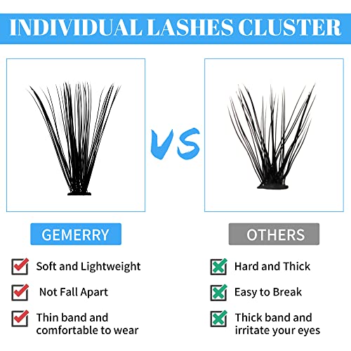 Individual Lashes GEMERRY 280pcs Large Tray 0.07mm Lash Clusters 40D 8-16 MIX D Curl Cluster Lashes Soft &Natural Individual Lashes Cluster Reusable DIY Eyelash Extensions