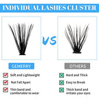 Individual Lashes GEMERRY 280pcs Large Tray 0.07mm Lash Clusters 40D 8-16 MIX D Curl Cluster Lashes Soft &Natural Individual Lashes Cluster Reusable DIY Eyelash Extensions