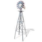 Outvita 8FT Gray Metal Ornamental Windmill Weather Vane