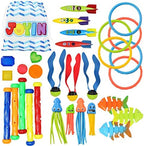 JOYIN 30 Pcs Diving Pool Toys for Kids Ages 3-12 Jumbo Set with Storage Bag Pool Games Summer Swim Water FishToys