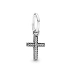 PANDORA Sparkling Cross Dangle Charm - Faith Symbol Design with Cubic Zirconia Stones - Hand-Finished - Jewelry for Her with Gift Box - Compatible with Moments & ME Charm Bracelets - Sterling Silver