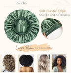 YANIBEST Satin Bonnet for Sleeping Women Double Layer Hair Silk Bonnets for Sleeping with Elastic Band