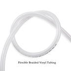 DAVCO 1/2" ID × 25 ft Clear Braided Plastic Vinyl Tubing Flexible High Pressure Reinforced PVC Hose