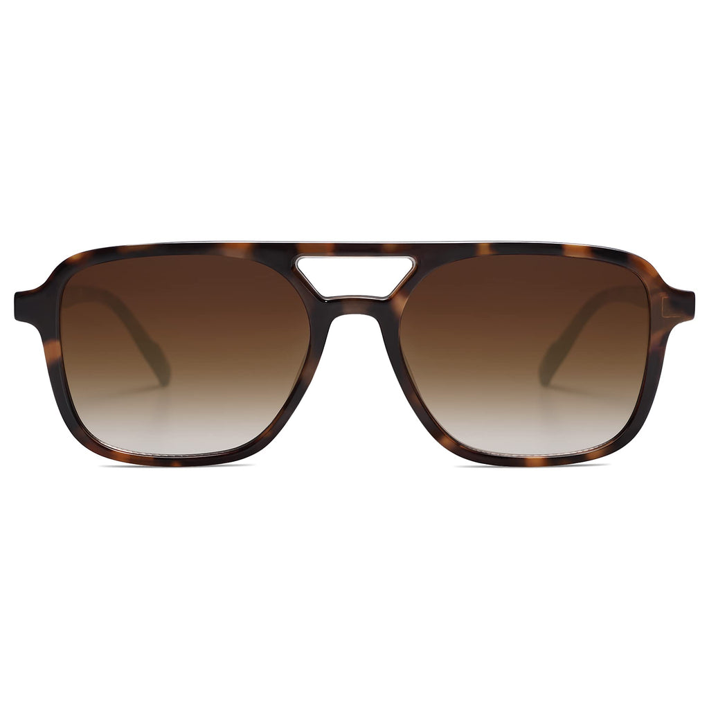 SOJOS Retro Aviator Sunglasses Women Men Trendy Rectangle Shades SJ2202C3