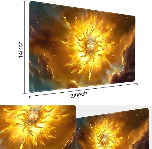 Board Game 14x24in MTG Playmat Compatible for OCG CCG RPG TCG Playmats (Bright Order)