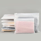 Svaldo 100pcs Frosted Zipper Bags for Clothes, Zipper Poly Clothing Bags for Packaging T-Shirt, 3 Mil, 14X12" with Vent Holes and Reinforced Sides, Frosted Bags for Shirt Packaging and Selling