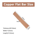 HWYEE 2Pcs 3/8" x 1" x 6" C110 Copper Flat Bar 6" Long, 10 x 25 x 152mm 99.98% Pure Copper Bus Bars DIY Craft, Electrical Connectors for Electroplating (2PCS,10 * 25 * 152mm)