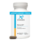 XYMOGEN MemorAll - Brain & Memory Support - Ginkgo Biloba, Bacopa, and B Vitamins - Gluten-Free, Dairy-Free & Non-GMO - 60 Capsules