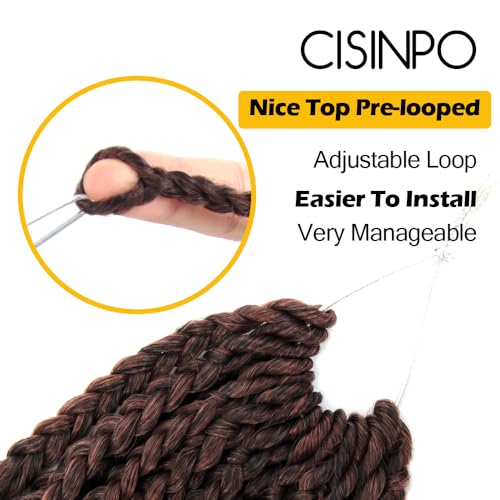 9 Packs Goddess Box Braids Crochet Hair 12 Inch Boho Box Braids with Curly Ends Synthetic Crochet Hair for Women, T30/Ombre Medium Dark Brown