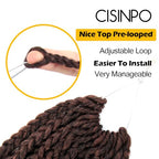 9 Packs Goddess Box Braids Crochet Hair 12 Inch Boho Box Braids with Curly Ends Synthetic Crochet Hair for Women, T30/Ombre Medium Dark Brown