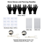 120PCS Body Piercing Kit Surgical Steel 14G 16G 20G BCR CBR Labret Lip Rings Cartilage Daith Earrings Nose Septum Nose Studs Belly Button Rings Piercing Jewelry Needles Gloves Clamps Tools