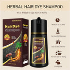 Instant Herbal Red Hair Color Shampoo - 3 in 1 Long-Lasting Hair Dye for Women and Men, 16.90 Fl Oz (Red Wine)