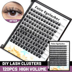 Large Tray- 10-20MM Available 120 Pcs D Curl Segmented Cluster Eyelashes Makeup DTY Volume Eye Lashes Extensions Natural Long Wide Stem Individual False Eyelashes (Lashes Kit-12-14-16mm)