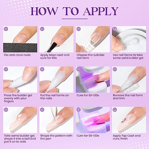 MIZHSE Solid Builder Gel for Nails, 60g White 3D Gel Nail Art Sculpture Gel Non-Sticky Carving Nail Extension Soak Off UV LED Hard Gel for Nail Salon Home DIY Manicure